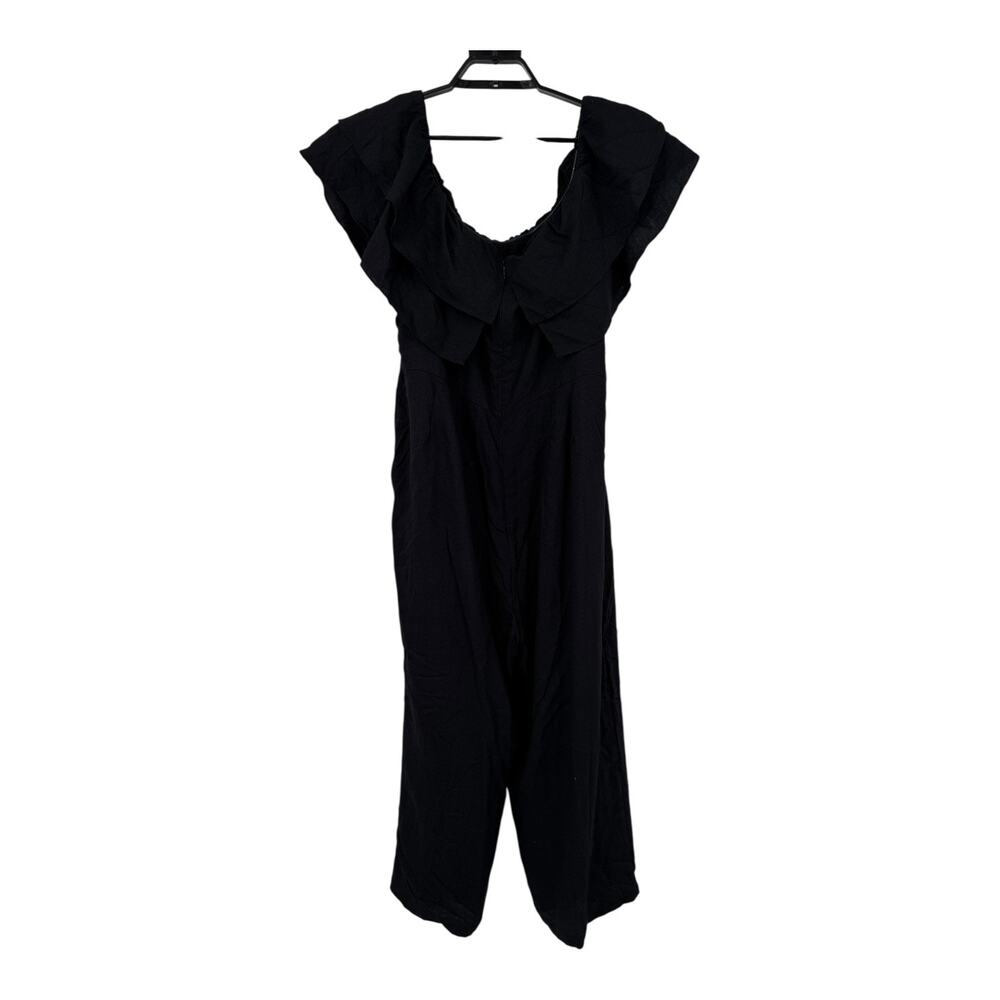 City Chic Poppie off shoulder jumpsuit black size S 16 - Picture 4 of 10